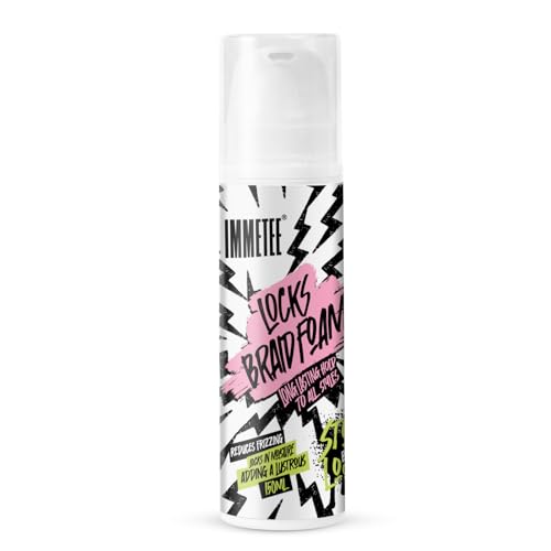 immetee Braid Foam, Hair Mousse for Braids, Styling and Frizz Control, Moisture &amp; Shine for Black Women Braids Twist, Locks (5.07 fl oz)