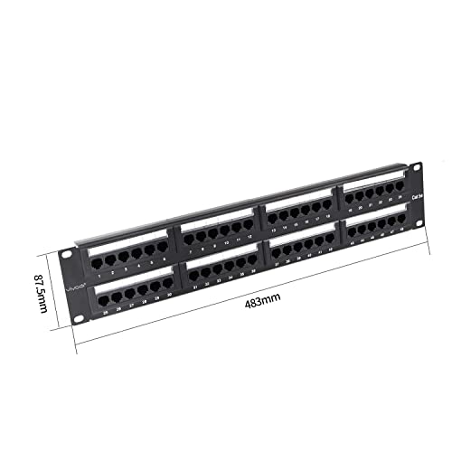 2U 48 Ports Cat5E Unshielded Wallmount or Rackmount Patch Panel UTP Ethernet Patch Panel with Cat5E Adapter Patch Panel - Image 3