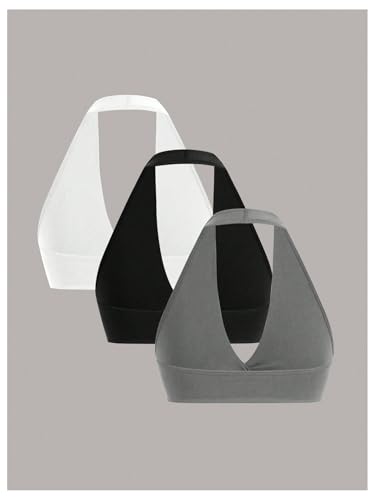 Women's 3 Pieces Workout Sport Bra Twist Front Sleeveless Backless Yoga Halter Crop Tops2