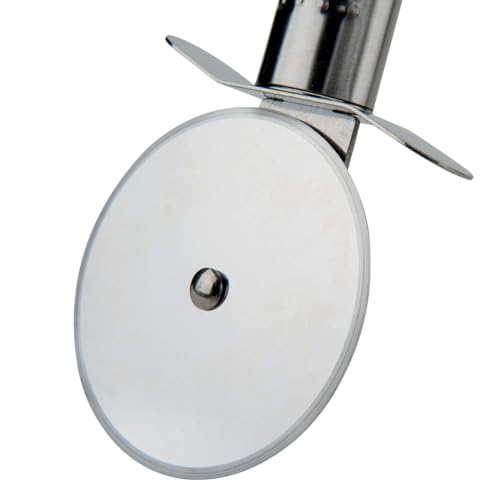 Foto von Fackelmann Pizzaschneider, Pizzaroller aus Edelstahl, robuster Küchenhelfer mit scharfem Schneiderad (Farbe: Silber), Menge: 1 Stück