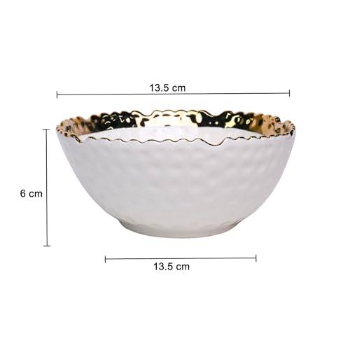 Image of MARKET 99 Ceramic Round Serving Dish | Glossy Antique Off-White Platter | Elegant Ceramic Bowl for Sweets, Dry Fruits, Snacks & Cookies | Perfect Serveware for Dining Table, Festive & Gatherings