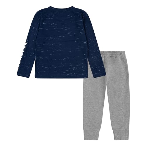 Image of Hurley boys Long Sleeve Soft Basic Cloud Slub T-shirt and Shorts 2-piece Outfit Set