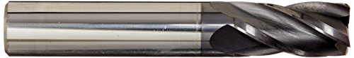 Image of Kodiak Cutting Tools KCT166670 USA Made Solid Carbide End Mill, AlTiN Coated, 4 Flute, 1 /2 inch Diameter, 1 /2 inch Shank, 1 inch Length of Cut, 3 inch Overall Length