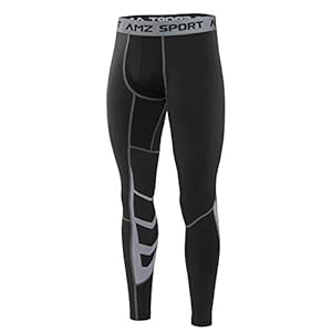 AMZSPORT Compressie-legging voor Heren Sneldrogend Basislaag Opleiding Broek
