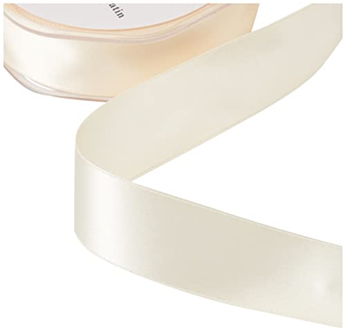 ELEGANZA Double Faced Satin 25mm x 20m Cream No.62, 25 mm x 20 m - Image 2