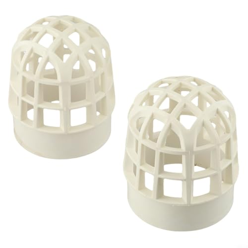 Solaughguy Cappuccio di copertura per ventole di scarico e ventilatori, rete di protezione in PVC bianco con tubo filtro traspirante, confezione da 2, resistente agli acidi e agli alcali, parete