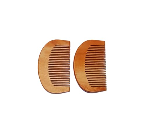 Peines de Madera Neem Medio Luna, Paquete de 2 miniatura 5