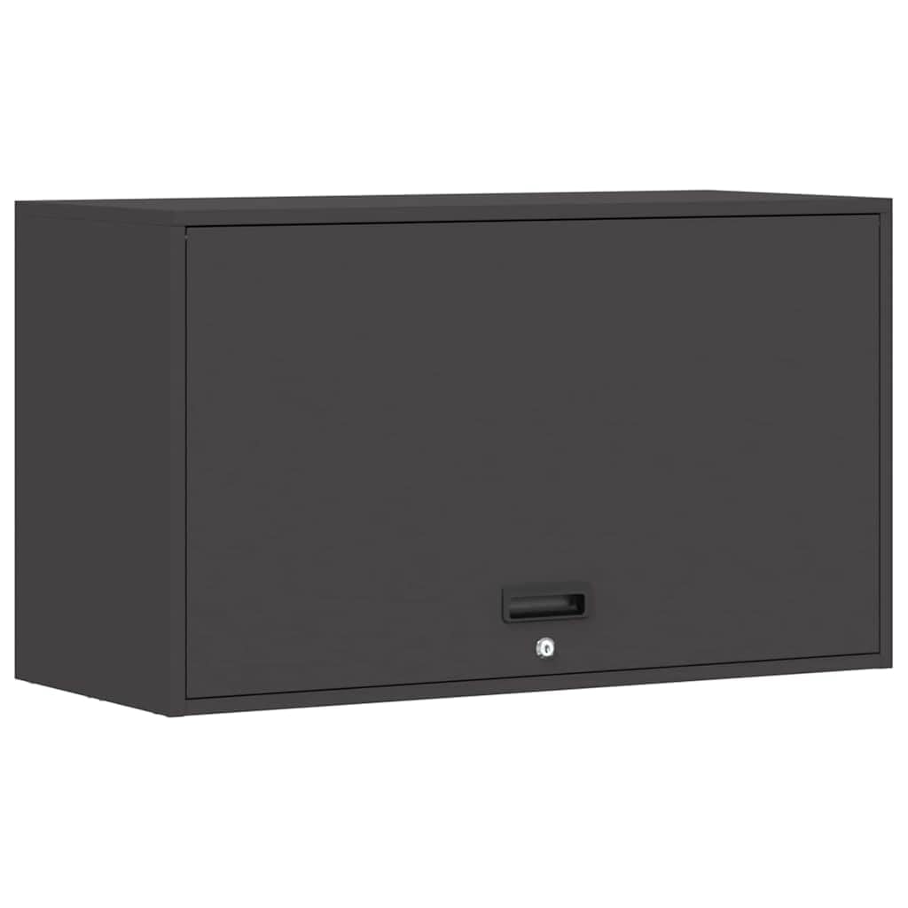 Armario de pared negro, 40 x 90 x 53 cm, taquilla de acero con elevador a presión de gas, armario seguro para ahorrar espacio, diseño moderno para garaje, taller, pasillo