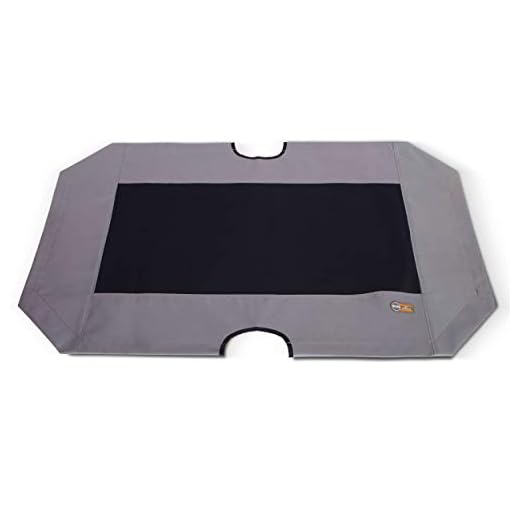 K&H Outdoor Elevated Dog Bed Pet Cot Replacement Cover, XL 50x32in, Gray