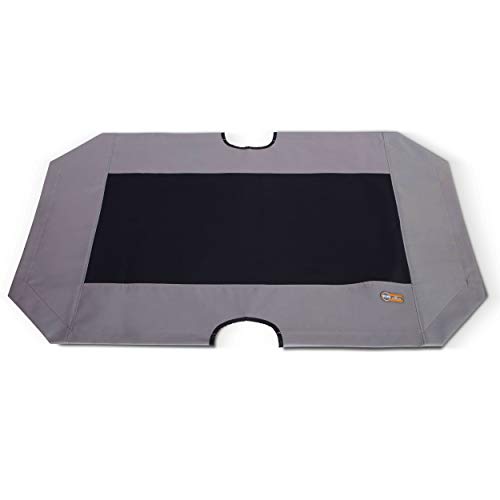 K&H Pet Products Dog Cot Replacement Cover, Designed to fit K&H XL Pet Cots (Sold Separately), Indoor Outdoor, Breathable Cooling Mesh Center, Machine Washable - Extra-Large 50 X 32in Gray by K&H - Used condition - CA$16.79