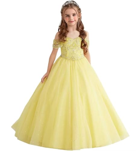 Flower Girl Dresses for Wedding Off Shoulder First Communion Dress Sparkling Pageant Dresses Prom Ball Gowns4