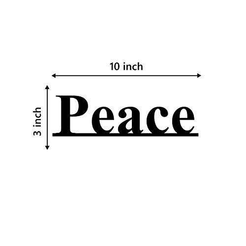Image of eCraftIndia Peace Black Engineered Wood Wall Art Cutout, Ready to Hang Home Decor