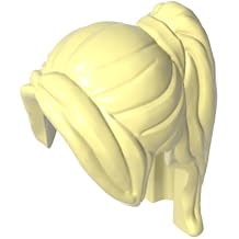 Hairstyle Minifig Hair Ponytail Long with Side Bangs 10PCS Compatible with Lego 62696 GDS-2068 Classic Bulk Toy MOC ColorLight yellow