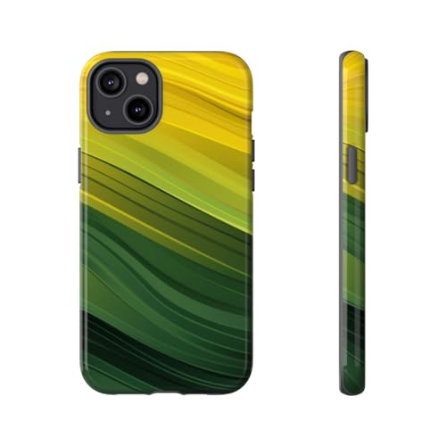Coque vague vert et jaune iPhone 14 Plus pour sublimer vos photos