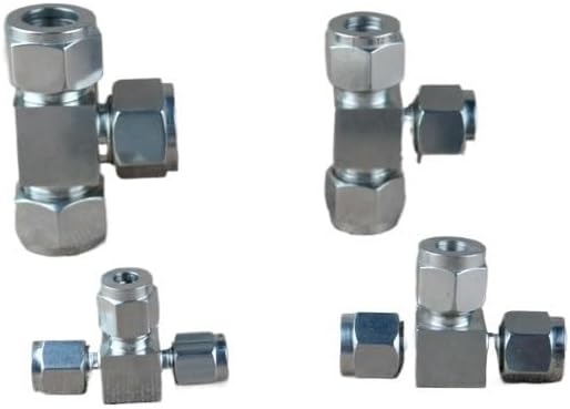 2PCS Tee 3 Ways 304 Stainless steel Fit 1/8" OD Tube Coupler Adapter Connector Compression fitting For Tubing