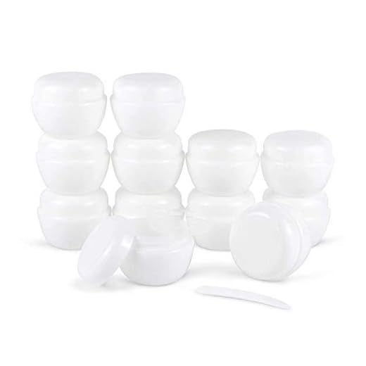 12 stycken 1 Oz (30ML) Små plastburkar med lock och innerfoder Tomma lotionsbehållare Resekrämbehållare för sockerskrubba, kosmetiska burkar (vit)