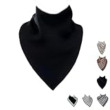 WTIONZVE Fashionable All-Match Triangle Scarf, Women's Winter Warm Knitted Triangle Shawl Scarf (Black-b,One-Size)