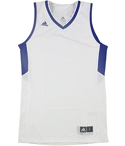 Maillot de basket homme Adidas Commander 15 2XL blanc bleu royal haut sport respirant