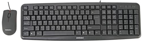 Image of Zebion Ultima USB Keyboard and Mouse Set for Computers & Laptops with 1200 DPI, 1.3 Meter Cable, Comfortable Usage, Silent Typing and Matte Finish