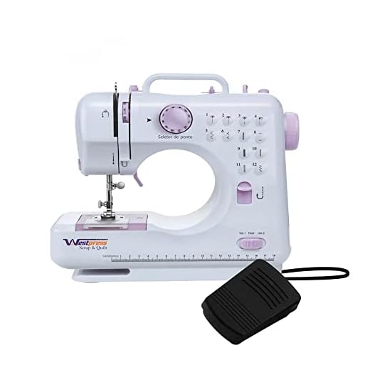 Máquina de Costura Portátil 12 Pontos para Tecidos Leves e Médios Bivolt