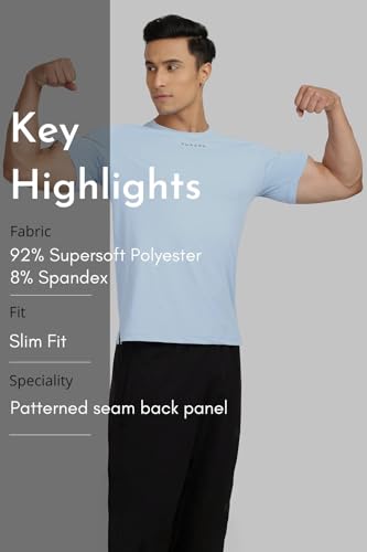 Image of FUAARK Men's Round Neck Slim Fit Gym Sports T-Shirt