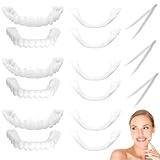 TEHJAM 3 Set Dentiera Provvisoria,Protesi Dentale,Denti Finti Da Applicare Da Soli,Faccette Dentali Universali Superiore E Inferiore,Provvisoria Denti Finti,Istruzioni Incluse