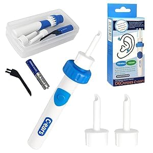 Ohrenschmalz Entferner Set, Elektrisch Ohrenreiniger Entferner Vielseitig Ohrenschmalz-Sauger mit 2 Waschbaren Ersatzköpfen Sicheres Und Weiches Ear Cleaner für Erwachsene Kinder und Ältere Me
