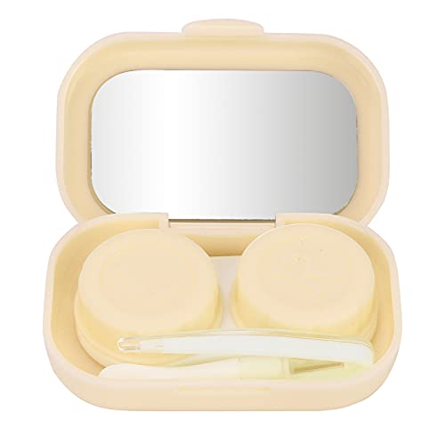 Boîte à lentilles de contact, étui à lentilles de contact Matériau odeur Facile à transporter Bien scellé et étanche pour une utilisation quotidienne en(Jaune) Cover