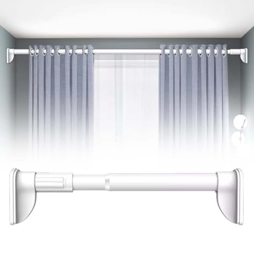 Hanging Closet Rod Extender, No Drill Adjustable Clothes Closet Bar, Stainless Steel Shower Curtain Pole for Wardrobe, Garment Organizer Rack (Color : White, Size : 1.3~2.5m (51.2~98.4in))