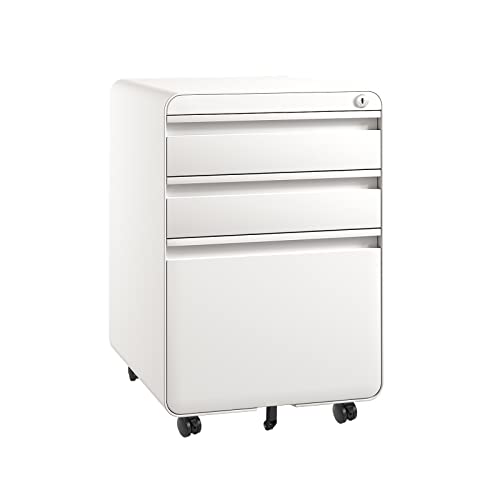 Caisson de Bureau à Roulette Dripex - 3 Tiroirs Rangement Dossier - Meuble  Armoire de Bureau Blanc - Cdiscount Maison