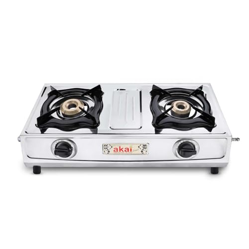 Akai Smart Stainless Steel 2 Burner LPG Gas Stove | ISI Certified...