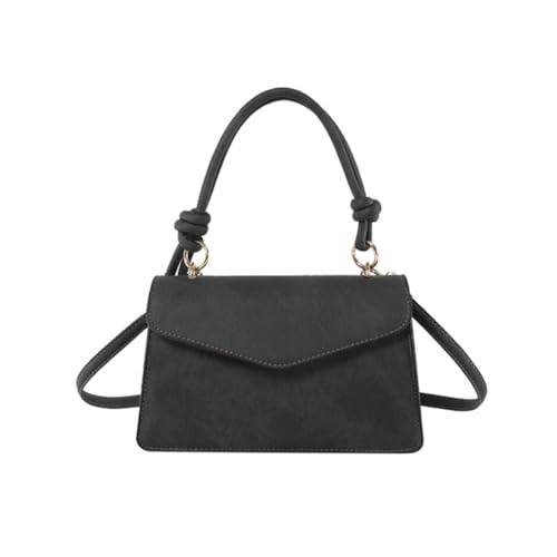 Sac à main minimaliste noir en cuir synthétique avec sangle pour femme