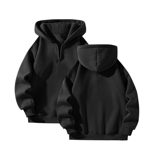 Mens Quarter Zip Pullover Comfy Loose Fit Long Sleeve Oversized Hoodie Trendy Casual Fleece Hooded Sweatshirt2