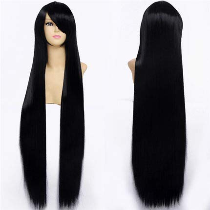 Parrucca Completamente Dritta 100Cm Scoppi Obliqui...