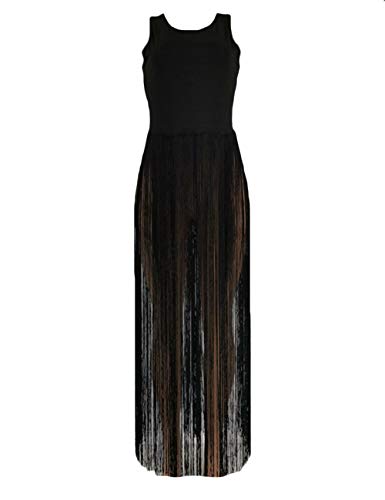 SEMATOMALA Women's Long Fringe Tassel Tank Tops Summer Sexy Sleeveless Flowy T Shirt Maxi Dress Party Clubwear2