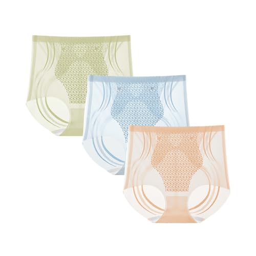 Catálogo para Comprar On-line Braguitas moldeadoras medias para Mujer los 5 mejores. 44 3 piezas de pantalones moldeadores de seda de hielo líquido sin costuras de cintura alta para mujer, ropa interior moldeadora de cuerpo de seda de hielo para levantar los glúteos...