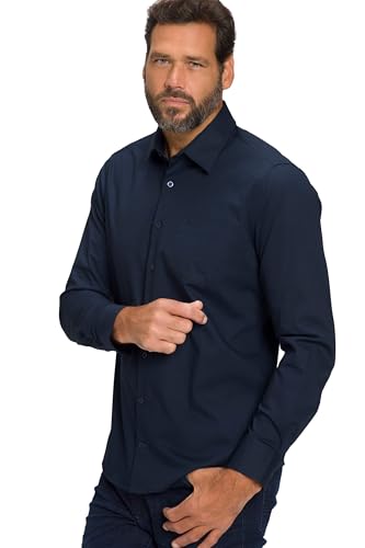 Chemise grande taille homme JP 1880 en coton avec col Kent élégant Modern Basic Fit
