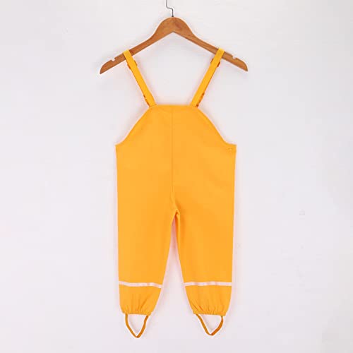Toddler Boys Girls Waterproof Suspender Rain Pants Dirty Proof Windbreak Rain Bi𝐛 Insulated Girls Fall4