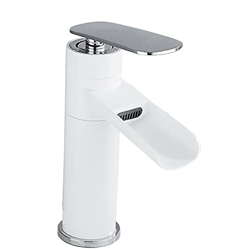 Grifos de baño grifo de cascada negro alto de un solo orificio para lavabo