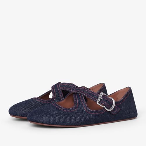 Cross Ballet Flats for Women, Cute Mary Jane Style with Round Head Design for Comfortable Ballet Shoe2