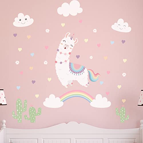 Vinilos decorativos unicornios y flores para pared niña miniatura 1