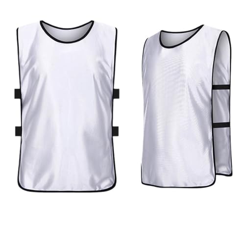 Sports Petos de Entrenamiento Chaleco deportivo for adultos y niños, camisetas de fútbol, ​​petos de entrenamiento for equipos, chaleco transpirable, camiseta de fútbol for correr(White(6pcs),XL(Adult