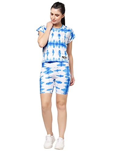 Image of Tie-Dye Crop Top and High Waist Short (Co-Ord Set) for Women Workout