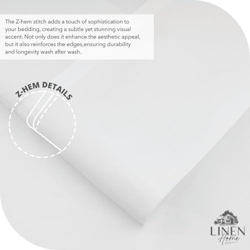 Image of Linen Home 2-Pack Full Sheet Set, 100% Cotton Percale Bedding, 8-Piece Value Bundle, Deep Pocket Cooling Bed Sheets for Hot Sleepers, Breathable & Crisp Hotel Quality, Long-Staple Cotton, White