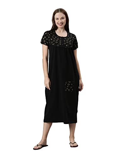 Image of KRYPTIC Womens Pure Cotton Printed Maxi Nightdress