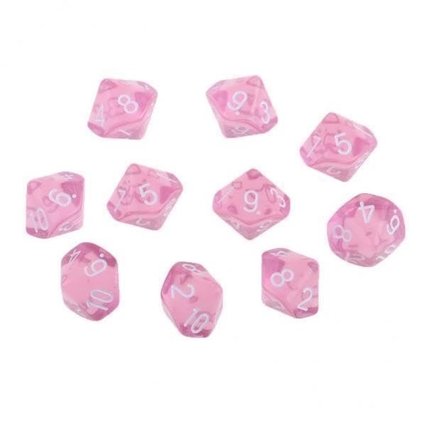 Toy 10x10 Pieces Plastic D10 Dice for D&D RPG Board Game Toy DIY Pink Accessories & Dice-image-48