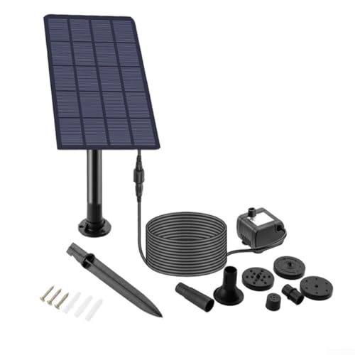 ZMdooreasy Kit pompa a fontana ad energia solare con 8 ugelli intercambiabili per giardino, stagno, piscina, acquario, vasca per uccelli, decorazione esterna da parete o picchetto a terra