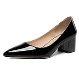 WAYDERNS Women's Black 2 Inch Low Heel Patent...
