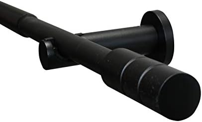 GARDINIA Zestaw karniszy Kreta Cylinder, Kompletny zestaw z elementami montażowymi, Długość: 120210 cm, Metal, Czarny mat