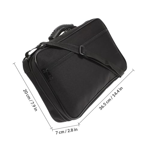 Étui pour hautbois en cuir PU noir de style raffiné à surface lisse et étui rigide - 2
